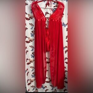 Elegant Red Lace Lingerie one piece